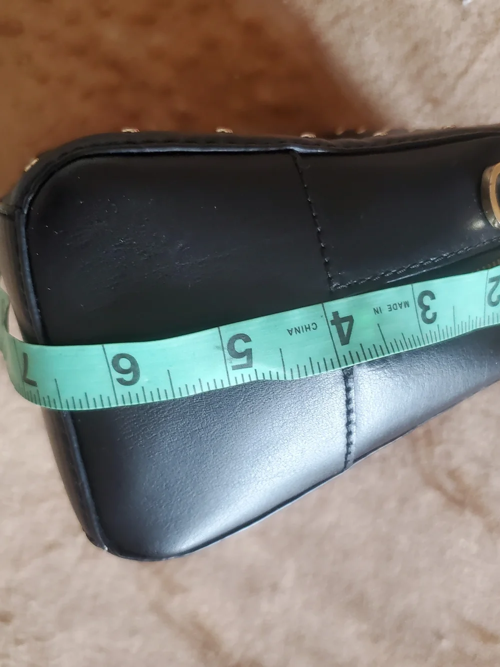 kate spade Black Studded Satchel with Gold Hardware